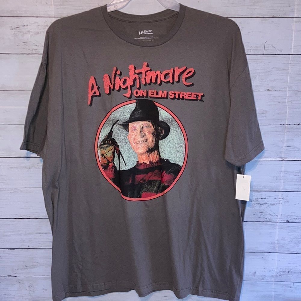 Big Mens Cotton Nightmare On Elm Street Graphic Short Sleeve T-Shirt Size 2X